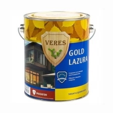 Декоративная пропитка для дерева Veres Gold Lazura №7, глянцевая, 2,7 л, махагон