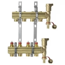 Комплект коллекторов Danfoss FHF-4 set с кронштейнами и воздухоотводчиками, 4 контура