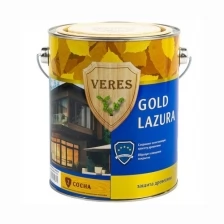 Декоративная пропитка для дерева Veres Gold Lazura №2, глянцевая, 2,7 л, сосна