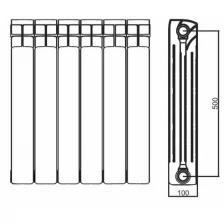 Радиатор отопления биметаллический STI Bimetal MAXI 500-100 4 секции