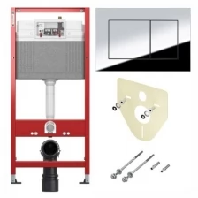 TECE 9400412 TECEbase BASE 2.0 Комплект инсталляции 4 в 1 с панелью смыва тесеnow, цвет хром глянцевый, для установки подвесного унитаза