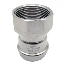 Пресс фитинг переход 15x1/2" ВР (муфта) нержавеющая сталь AISI304 "VER-PRO"