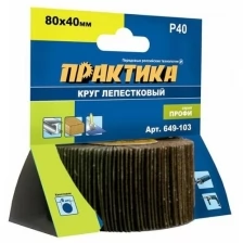 Круг лепестковый с оправкой (80х40 мм; P 40) ПРАКТИКА 649-103